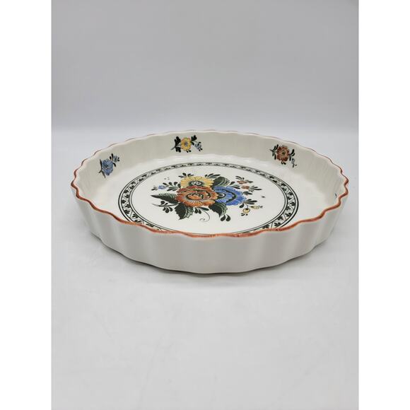 Alt Amsterdam by Villeroy & Boch Quiche Baking Dish Floral Round Shape Cream - Picture 2 of 7